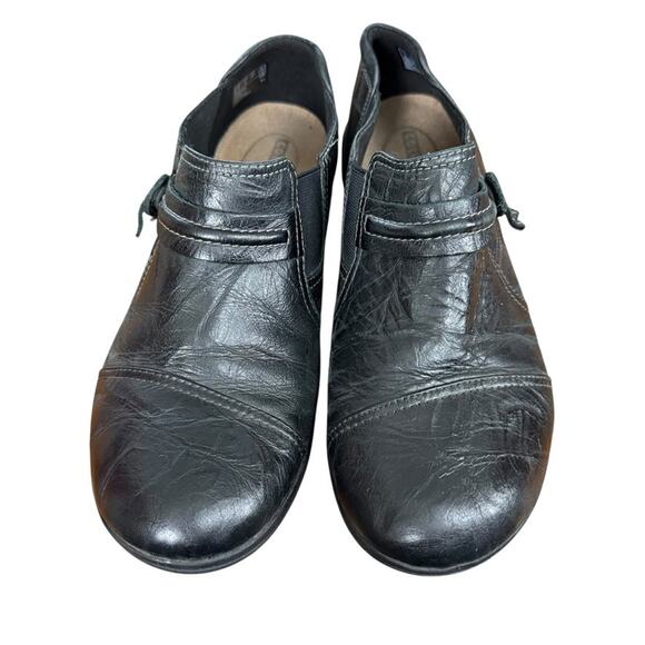 Clarks Sheryn Madi Black Leather Slip On Loafers Flats Comfort Shoes Womens 8.5 - Picture 6 of 16